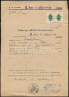 1944 Bp., M. kir. rendőrség II. ker. kapitányság által kiállított hatósági erkölcsi bizonyítvány, okmánybélyegekkel