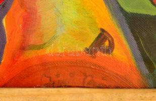 Olvashatatlan jelzéssel: Kompozíció. Olaj, vászon, üvegezett keretben, 95×70 cm