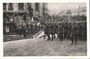 1940 Kolozsvár, Cluj; bevonulás, Horthy Miklós és Purgly Magdolna / entry of the Hungarian troops, Horthy and Purgly + "1940 Kolozsvár visszatért" So. Stpl