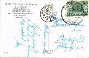 1940 Kolozsvár, Cluj; bevonulás, Horthy Miklós és Purgly Magdolna / entry of the Hungarian troops, H...