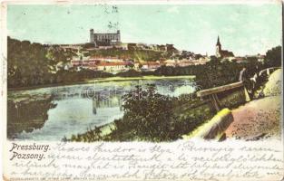 1901 Pozsony, Pressburg, Bratislava; Heliocolorkarte von Ottmar Zieher (apró szakadás / tiny tear)