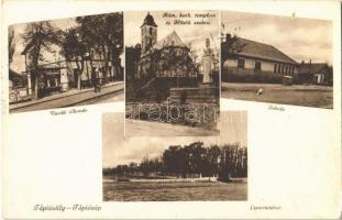 1939 Sülysáp, Táipósüly-Tápiósáp; Vasútállomás, Római katolikus templom, Hősök szobra, emlékmű, Iskola, Levente tábor (EK)