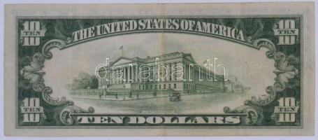 Amerikai Egyesült Államok 1934-1945. (1934A) 10$ "Silver Certificate - kisméretű", sárga p...