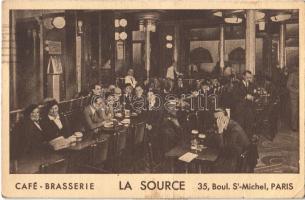1934 Paris, La Source Café Brasserie. 35. Boul. S-Michel / cafe and brewery interior (EK)