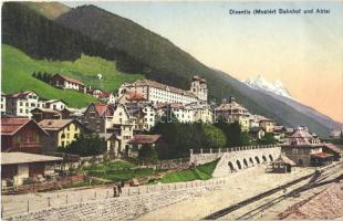 1913 Disentis, Mustér; Bahnhof und Abtei / railway station. Verlag L. Nutt-Livers