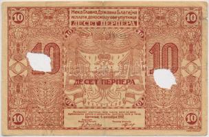 Montenegró 1912. 10P lyukasztással érvénytelenítve T:III-
Montenegro 1912. 10 Perpera cancelled wit...