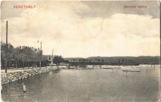 2 db régi balatoni városképes lap: Keszthely, Balatonkenese / 2 pre-1945 Hungarian town-view postcards