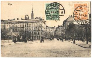 3 db régi külföldi városképes lap / 3 pre-1945 town-view postcards: Riga, Westerhausen, Höllental