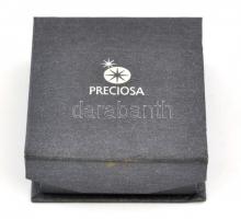 Bizsu fülbevalópár türkizszínű gyöngy díszítéssel