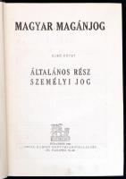 Magyar Magánjog. Bp., 1943. Grill Károly. Egészvászon kötésben