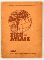 1940 Zsebatlasz. Bp., 1940, M. Kir. Honvéd Térképészeti intézet. Kiadói papírkötés.
