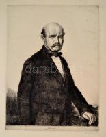 Boldizsár István (1897-1984): Semmelweis. Rézkarc, papír, jelzett, 45×33 cm