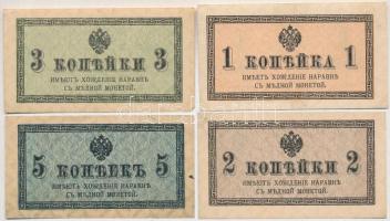 Orosz Birodalom 1915. 1k + 2k + 3k + 5k T:II,III Russian Empire 1915. 1 Kopek + 2 Kopeks + 3 Kopeks + 5 Kopeks C:XF,F