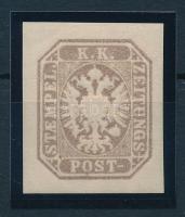 Newspaper stamp Certificate: Strakosch, Hírlapbélyeg 1886-os lilásbarna újnyomata. Certificate: Strakosch