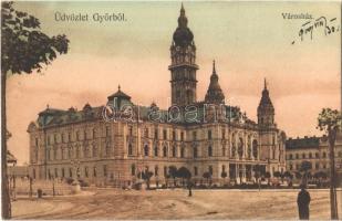 1909 Győr, Városháza. Nitsmann József kiadása