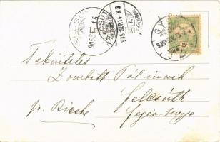 1905 Győr, Szent Benedek templom, Szeminárium, Győri Első Temetkezési Vállalat üzlete. Rembrandt fén...