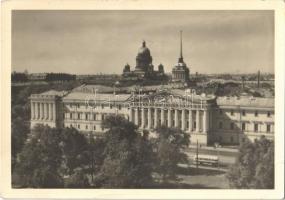 1956 Saint Petersburg, St. Petersbourg; Admiralty building and St. Isaacs Cathedral, autobus, photo (small tear)