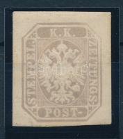 Newspaper stamp Certificate: Strakosch, Hírlapbélyeg barnáslila újnyomata. Certificate: Strakosch