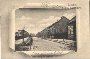 1904 Balassagyarmat, Otthon telep és indóház télen, vasútállomás