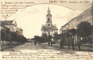 1904 Sátoraljaújhely, Fő utca, Római katolikus templom. Lövy Adolf kiadása (EK)