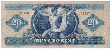 1949. 20Ft "C450 097727" nyomdai papírráncok T:I 
Hungary 1949. 20 Forint "C450 0977...