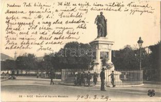 1903 Nice, Nizza; Statue et Square Massena / square, Massena statue (EK)