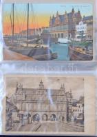 Danzig / Gdansk több mint 100 régi és 35 modern képeslap 2 albumban. Tartalmas gyűjtemény. / More th...