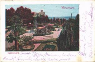 1903 Trieste, Miramare, Schlosspark / castle park (EK)