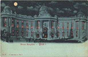 Wien, Vienna, Bécs; Neues Burgthor / castle. night (EK)