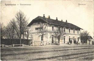 1916 Tysmenytsia, Tysmenitsia, Tysmienica; Dworzec / Bahnhof / railway station (EK)