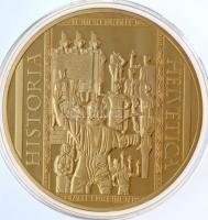 Svájc DN "Historia Helvetica - Schlacht am Morgarten 15. Nov. 1315" aranyozott réz multiko...