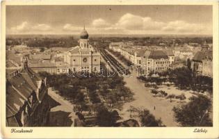 Kecskemét - 5 db régi városképes lap, zsinagóga / 5 pre-1945 town-view postcards, synagogue