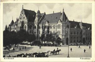 Kecskemét - 5 db régi városképes lap, zsinagóga / 5 pre-1945 town-view postcards, synagogue