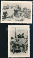 cca 1943 Német páncélosok a II. világháborúban 2 db fotó 10x8 cm