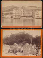 cca 1890 Ausztria: 5 db városképes fotó / Austria 5 town view photos Ischl, Ort, Salzburg, Gmunden 16x11 cm