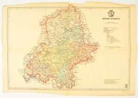 5 db régi vármegyei térkép vegyes állapotban Fejér, Komárom, heves, Nógrád, Borsod. Kogutowitz és Honvéd térképészeti intézet.