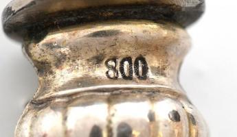 Ezüst (Ag) nyelű vajkés, jelzett, h: 20 cm