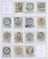 Magyar okmánybélyeg gyűjtemény a kezdetektől albumlapokon, gyűrűs borítóban