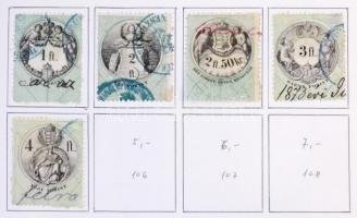 Magyar okmánybélyeg gyűjtemény a kezdetektől albumlapokon, gyűrűs borítóban