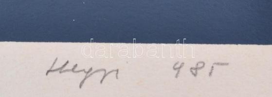 Hegyi György (1922-2001): Szentendrei házak. Szitanyomat, papír, jelzett, 42×38,5 cm