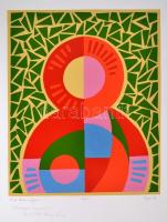 Hegyi György (1922-2001): Mézes kalács forma. Szitanyomat, papír, jelzett, üdvözlő sorokkal, 46,5×37,5 cm