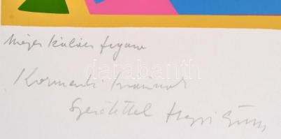 Hegyi György (1922-2001): Mézes kalács forma. Szitanyomat, papír, jelzett, üdvözlő sorokkal, 46,5×37...