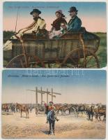 6 db RÉGI magyar népviseletes motívum képeslap / 6 pre-1945 Hungarian folklore motive postcards