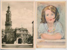 33 db főleg MODERN képeslap: magyar és külföldi városok és motívumok / 33 mostly modern postcards: t...