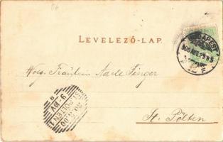 1900 Budapest V. Országház, Parlament. Art Nouveau, litho (fl)