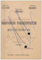 Románia / Oradea (Nagyvárad) 1925. Nagyváradi Takarékpénztár betéti könyve, bejegyzésekkel, bélyegzéssel
