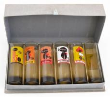 Compack reklámos retró poharak, hibátlan, m: 14 cm (6×)