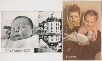 52 db MODERN motívum képeslap: gyerek. vegyes minőség / 52 modern motive postcards: children. mixed ...