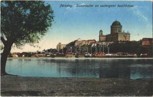 Párkány, Stúrovo; Duna részlet az esztergomi bazilikával / Danube, Basilica in Esztergom + K.u.K. INFEKTIONSKRANKENZUG Nr. 106.