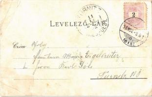 1898 Barlangliget, Höhlenhain, Tatranská Kotlina (Tátra, Magas Tátra, Vysoké Tatry); Üdvözlet a Béla...